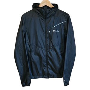 Columbia Men’s Windbreaker Jacket Omni-Wick Evap Hooded Ripstop Black Medium